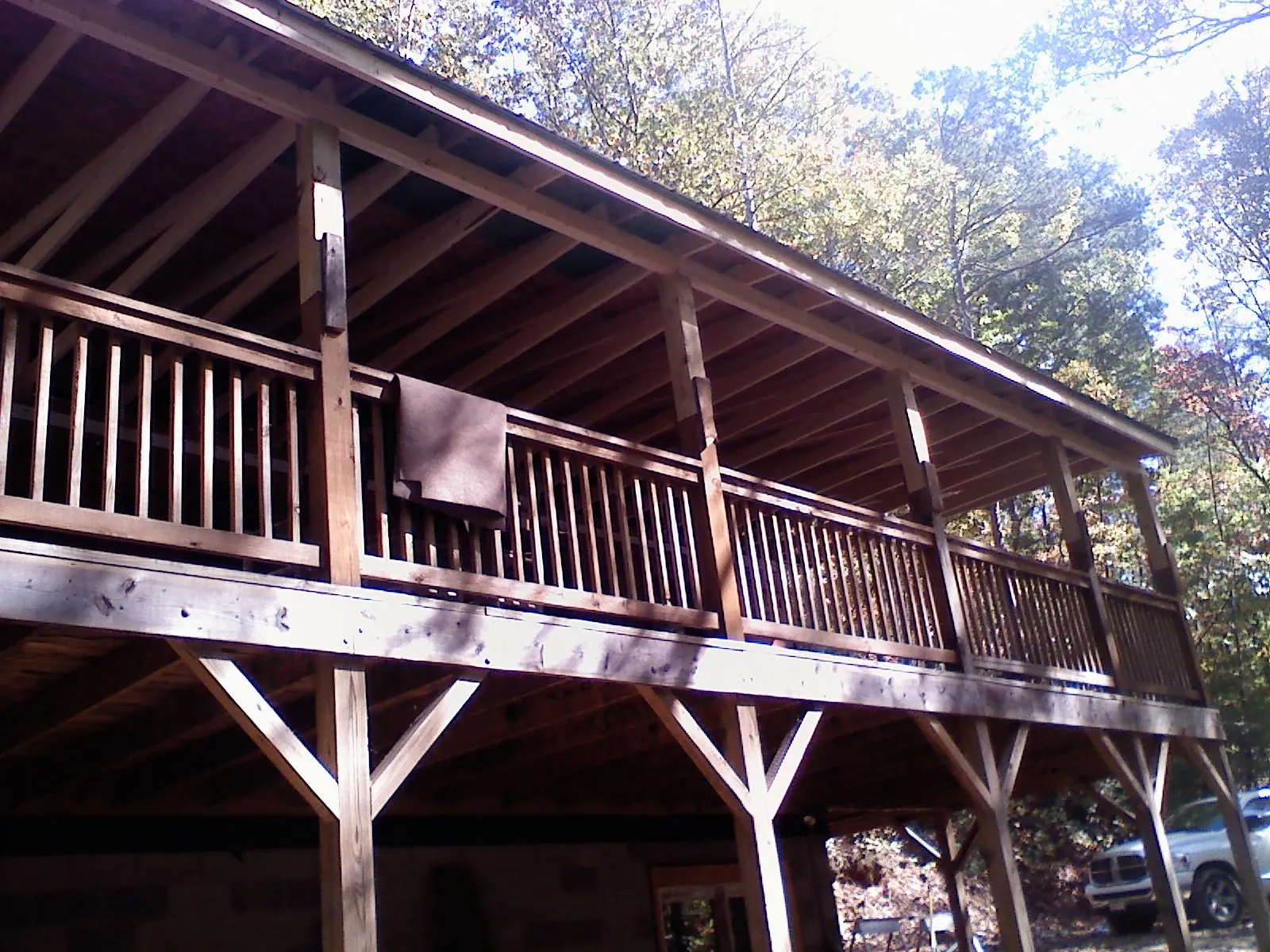 Timber framing under a new elevated porch and deck — Roof Leak Repair in Abingdon by Roofing Brothers